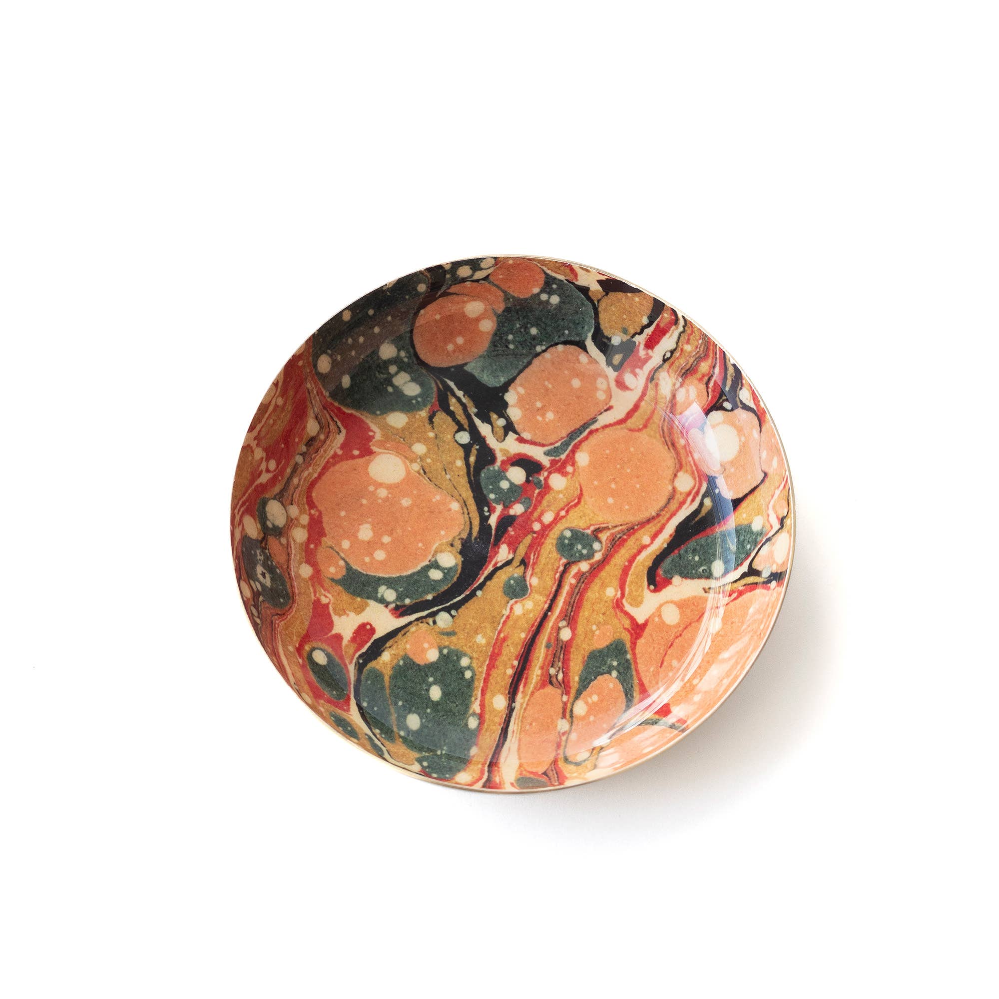 Round Enamel Tray, Marbled