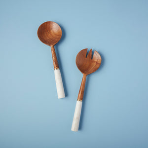 Marble + Wood Serving Set