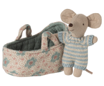 Baby Mouse In Carrycot, Blue