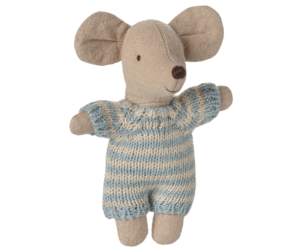 Baby Mouse In Carrycot, Blue