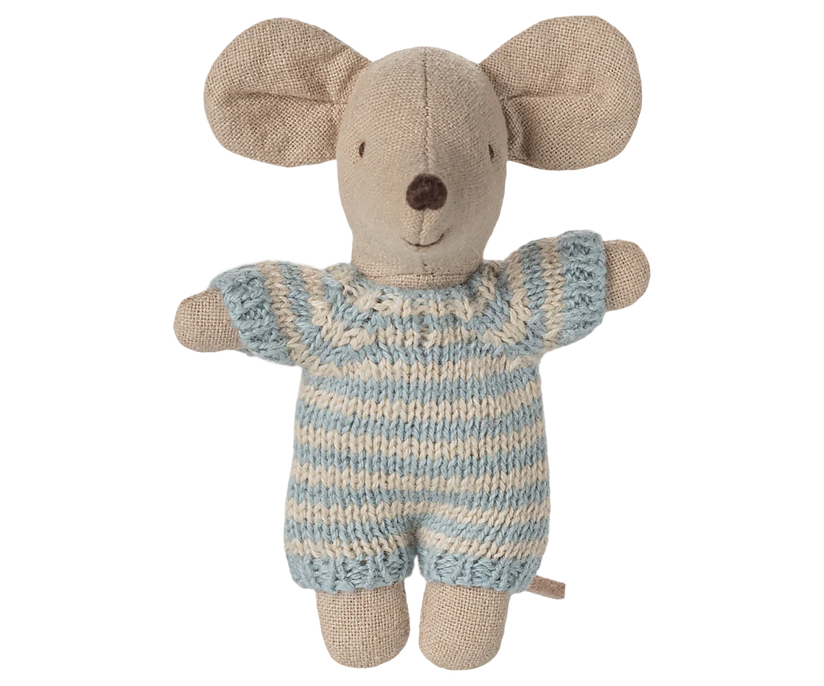 Baby Mouse In Carrycot, Blue