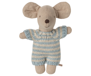 Baby Mouse In Carrycot, Blue