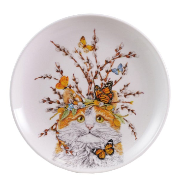 Flora + Fauna Cat Stoneware Plate