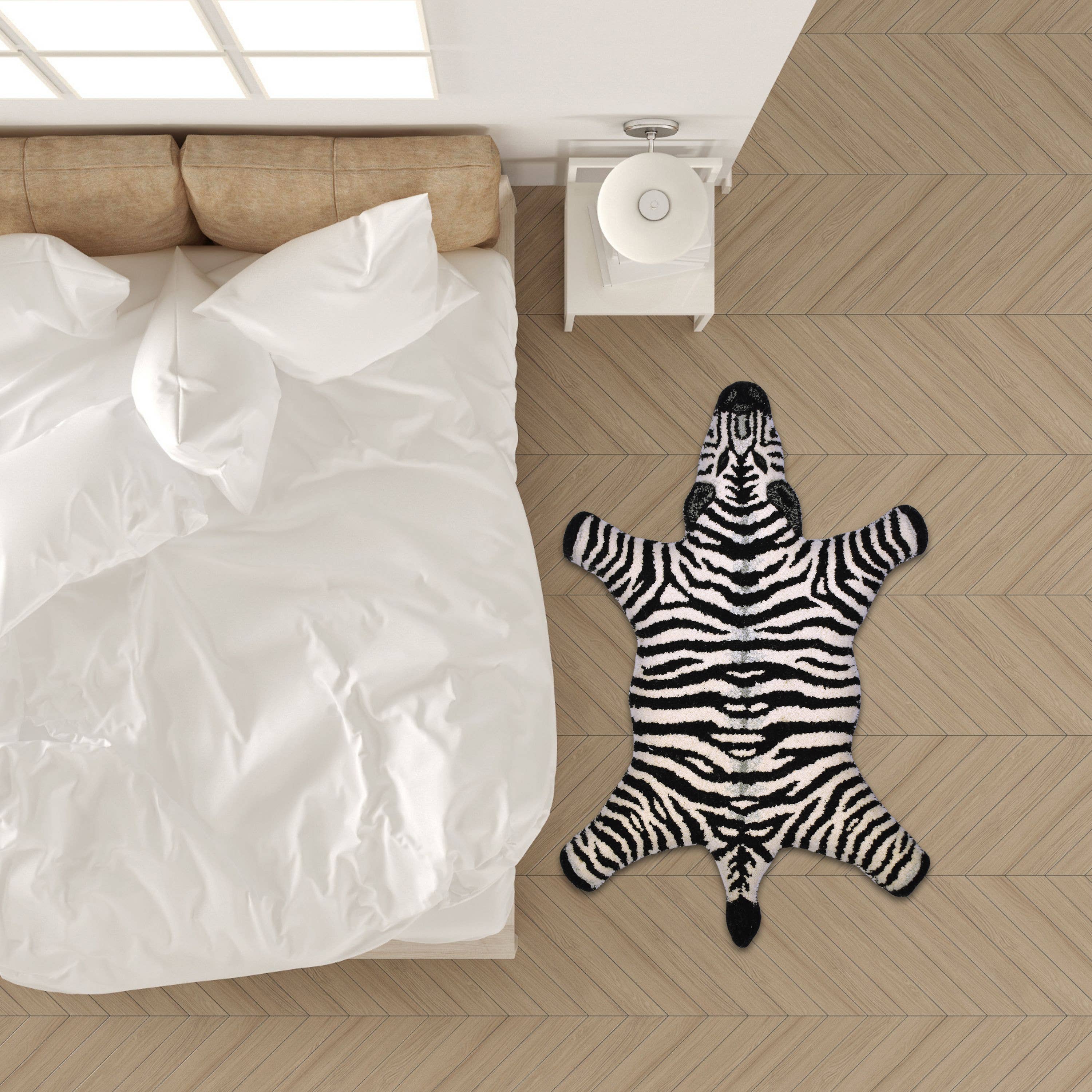 Zebra Animal Rug, 4 x 6