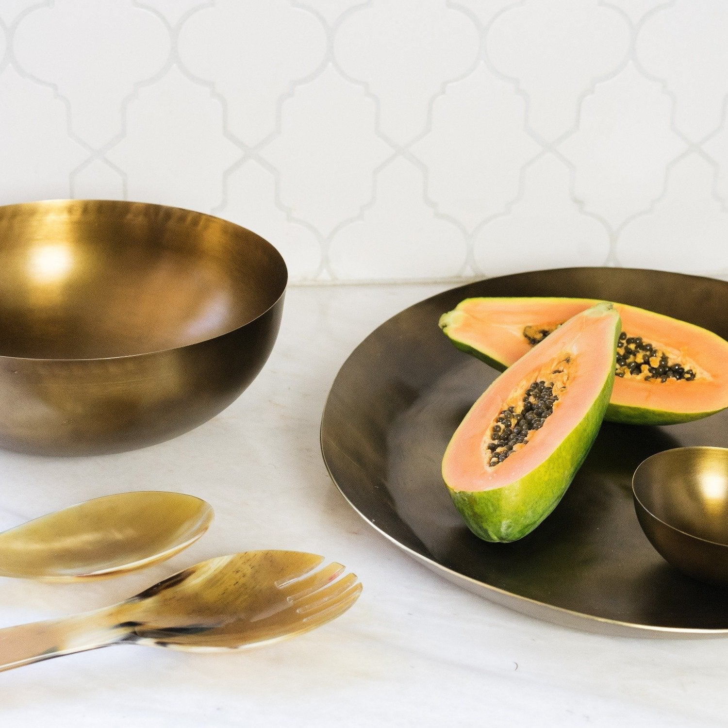 Cobbled Antique Bronze Platter