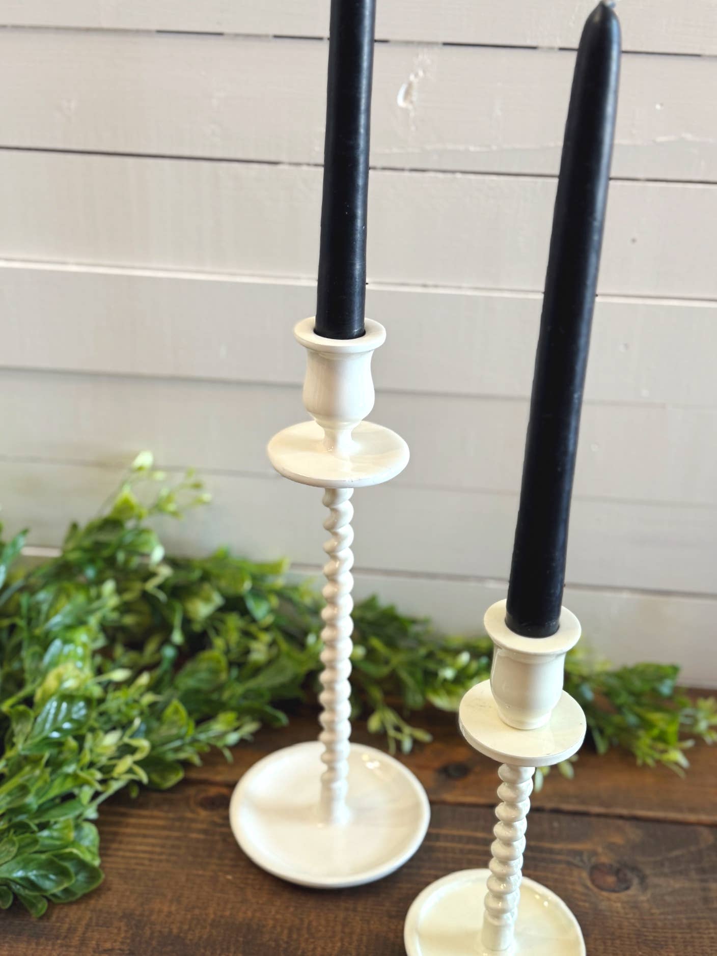 Corkscrew Taper Holder Off White Large