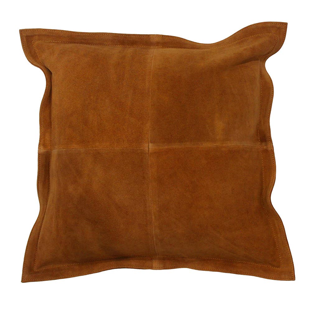 Suede Leather Pillow Square