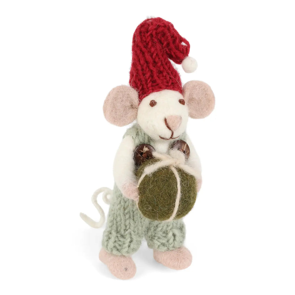 Small White Mouse, Light Green Pants + Present