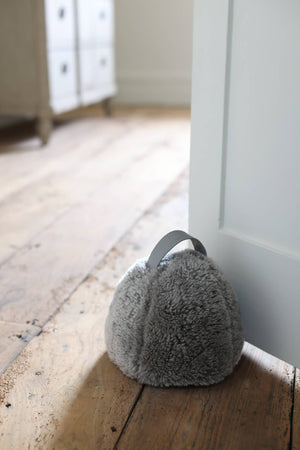 Sheepskin Doorstop | Swedish Curly | Taupe