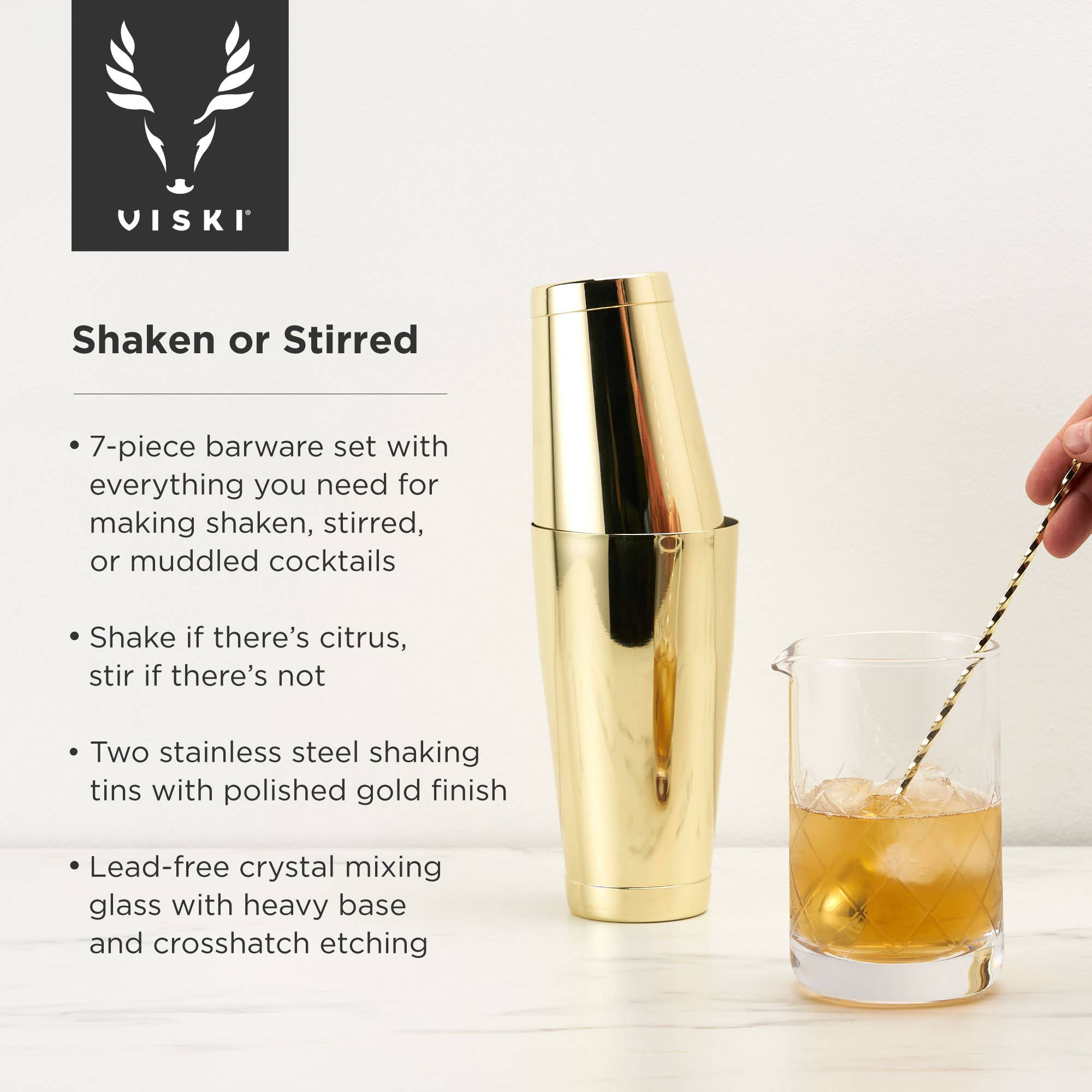 Gold 7- Piece Bar Essentials Set