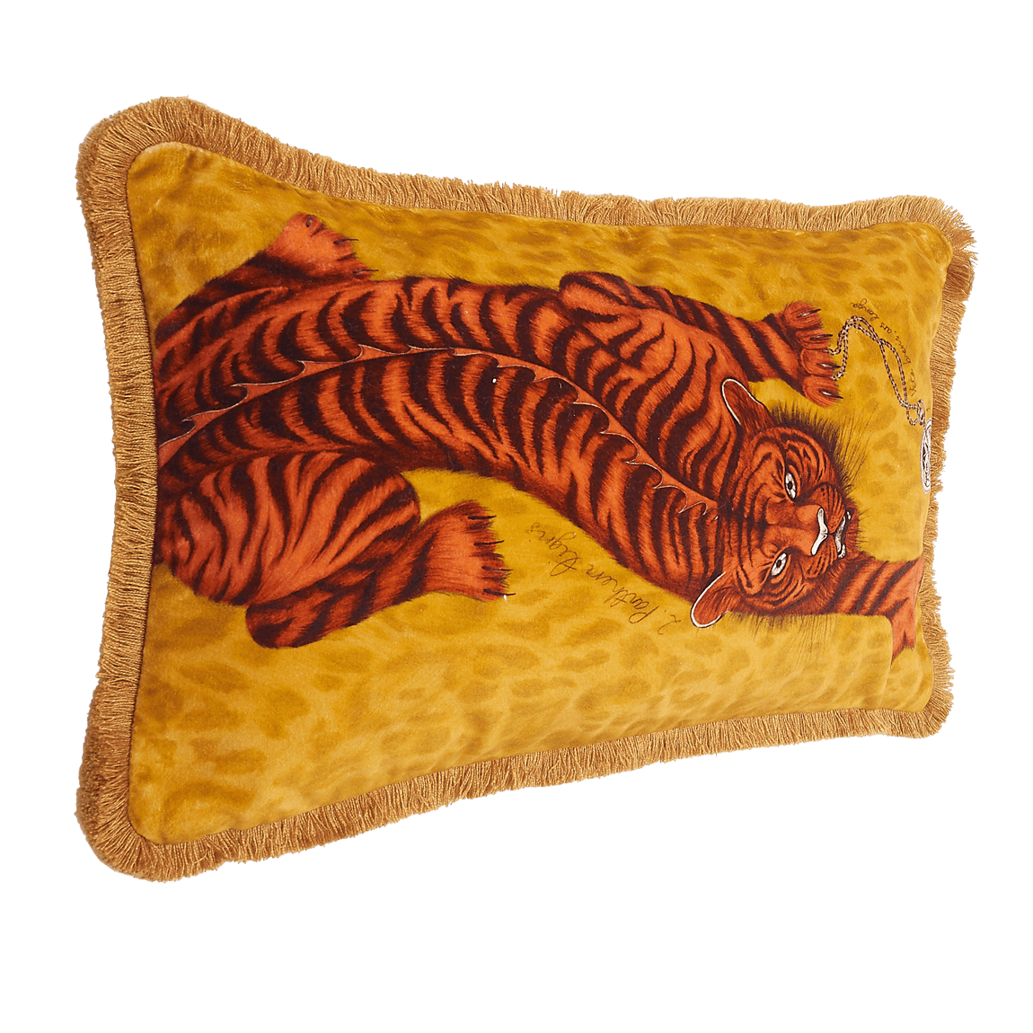 Tigris Luxury Velvet Bolster Cushion: Gold