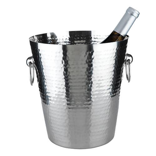 Hammered Stainless Steel Ice Bucket