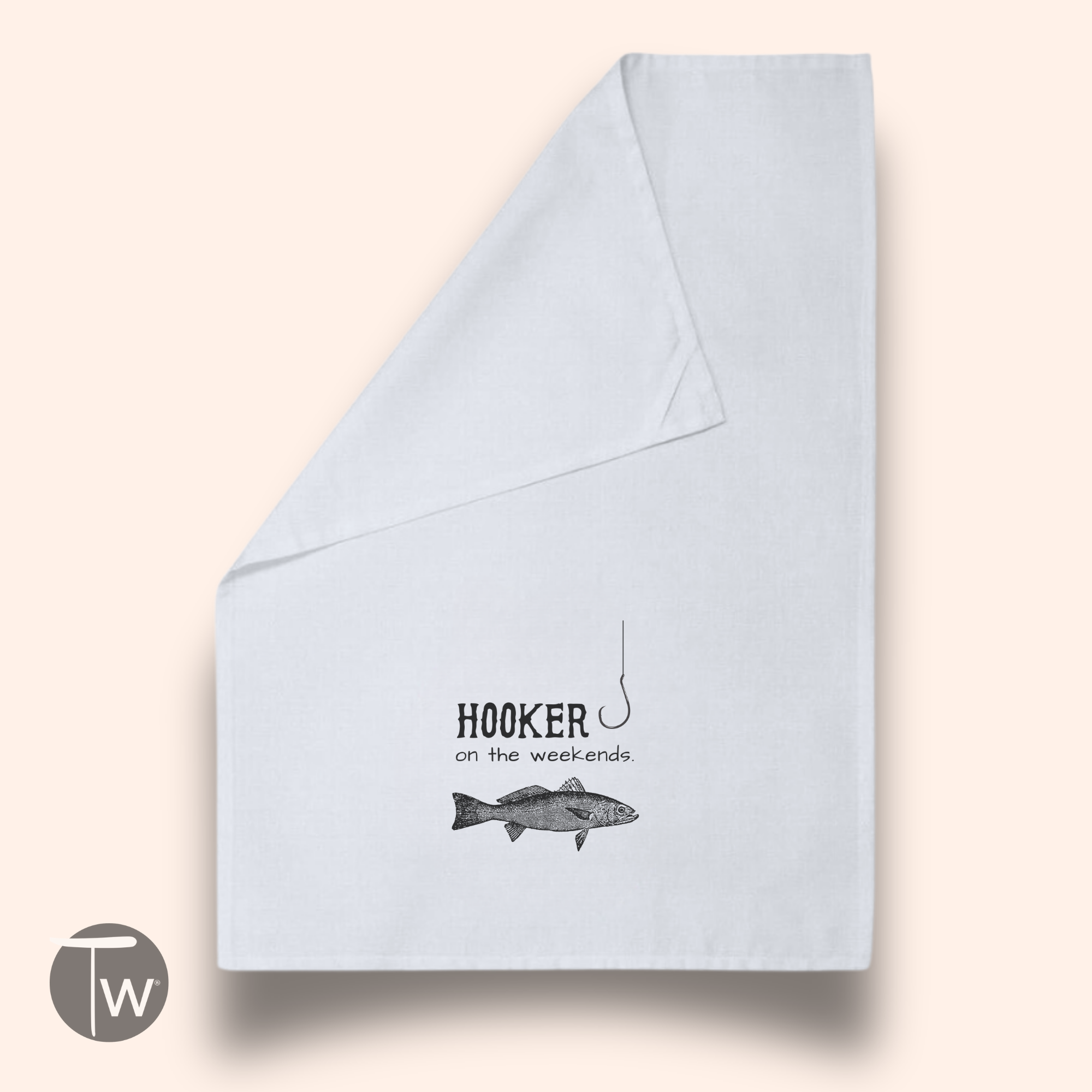 Hooker On The Weekend Tea Towel