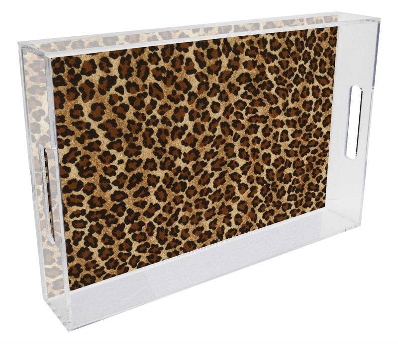 Leopard Lucite Tray, 11" x "17"