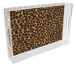 Leopard Lucite Tray, 11" x "17"