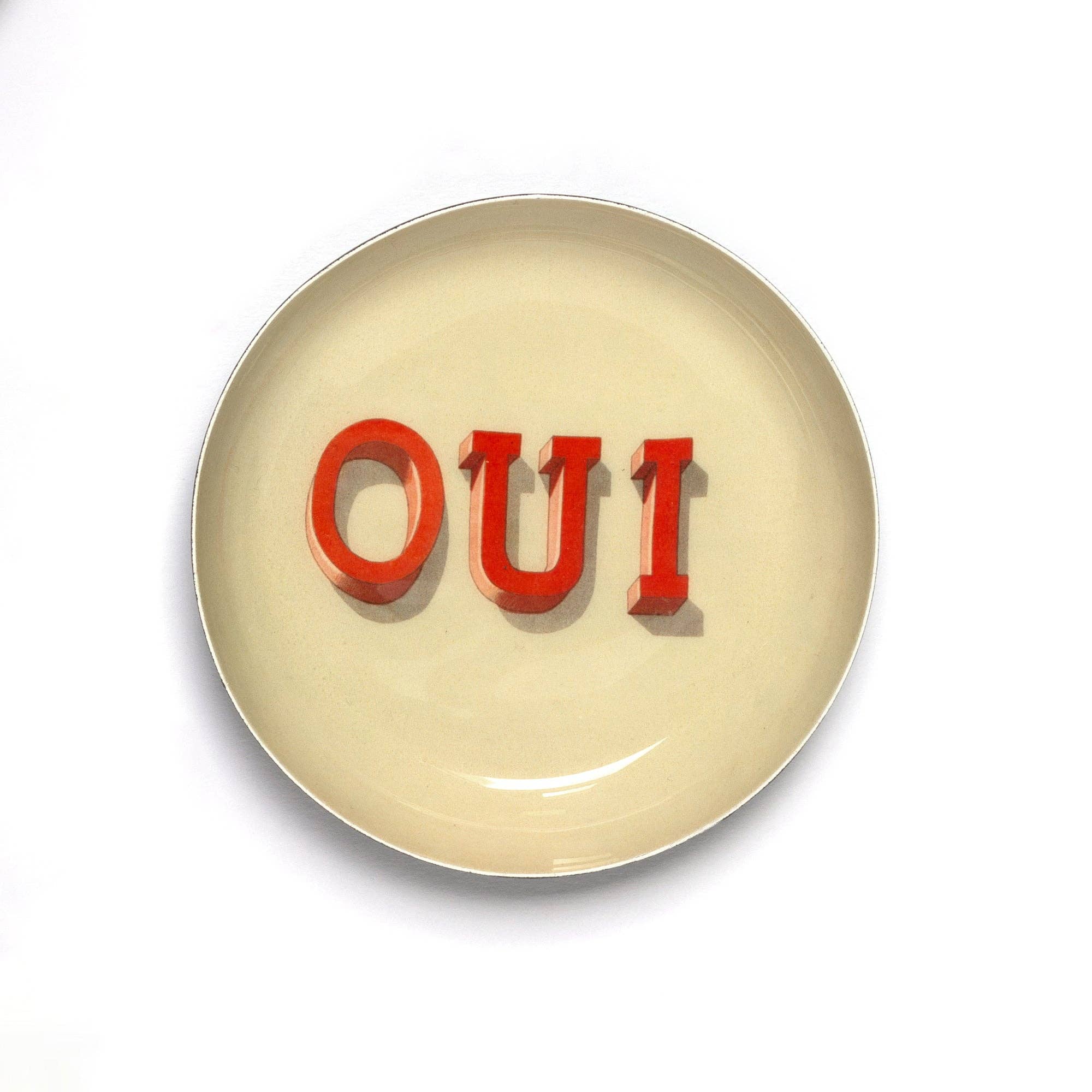 Round Enamel Tray, Oui