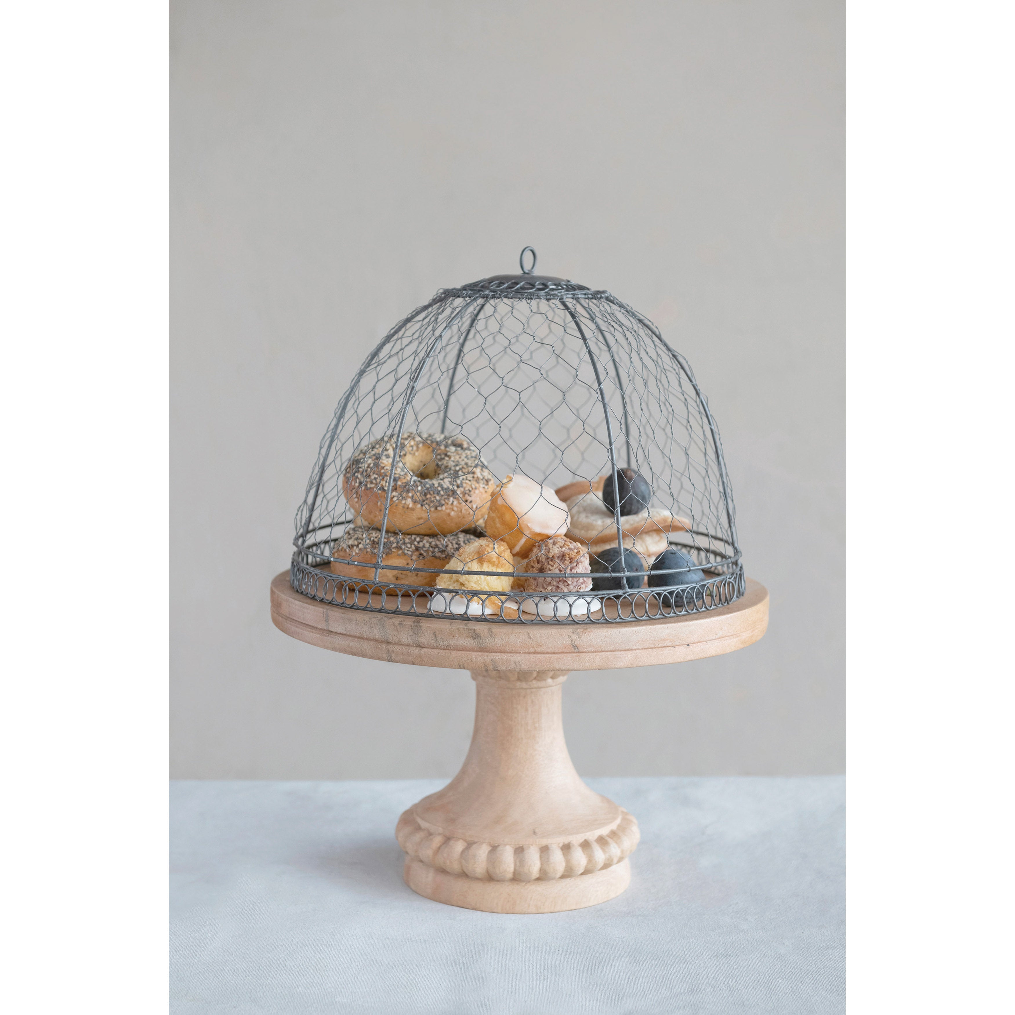 Mangowood Pedestal + Cloche