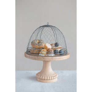 Mangowood Pedestal + Cloche