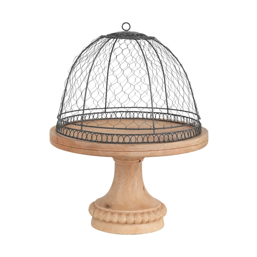 Mangowood Pedestal + Cloche