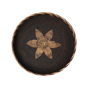 Hand-Woven Rattan Flower Tray