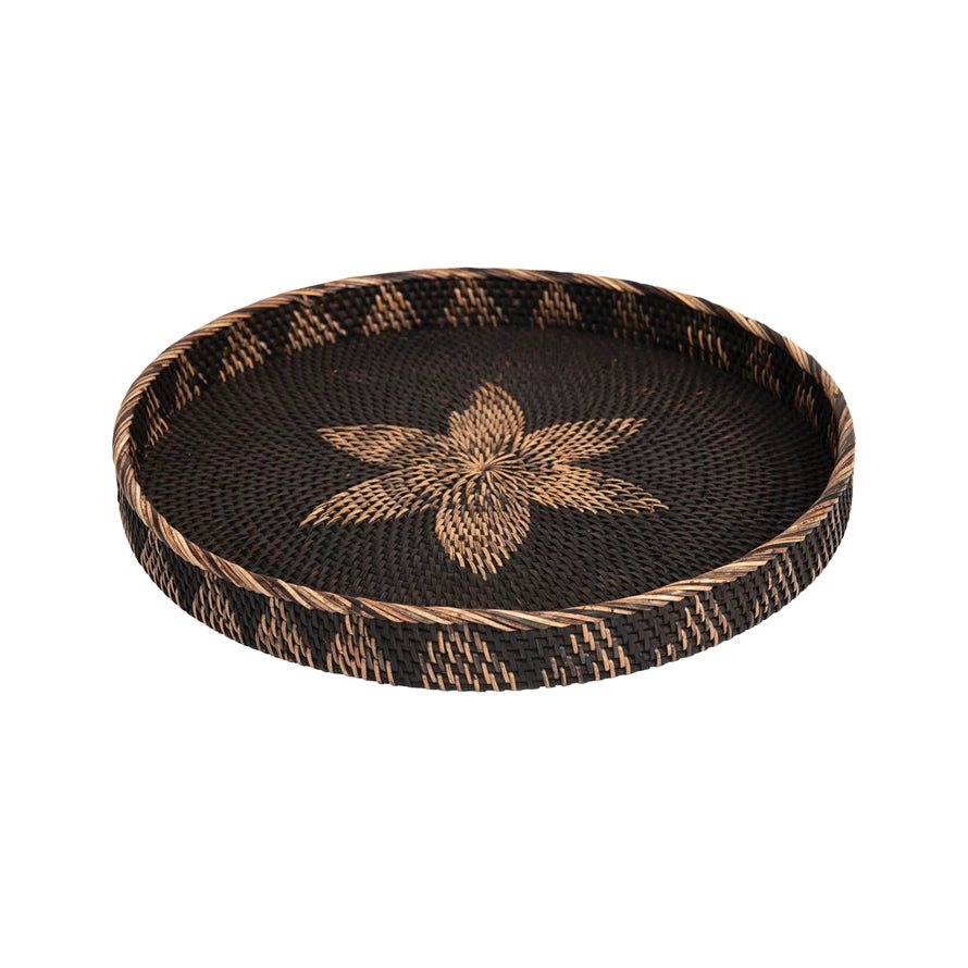 Hand-Woven Rattan Flower Tray