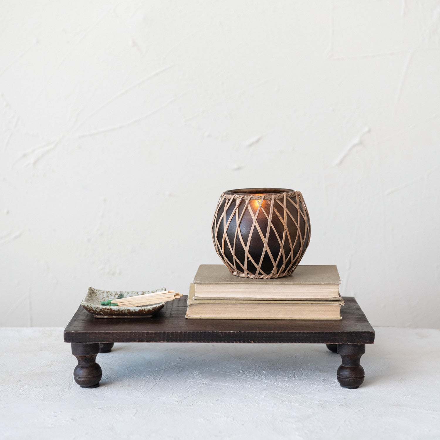 Woven Rattan Votive Holder