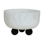 Marbled Resin Bowl w/ Ball Feet, White & Black (Each One Will Vary)