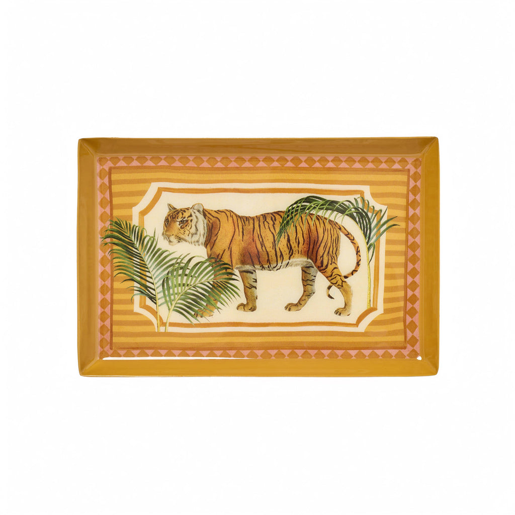 Rectangular Enamel Tray, Tiger