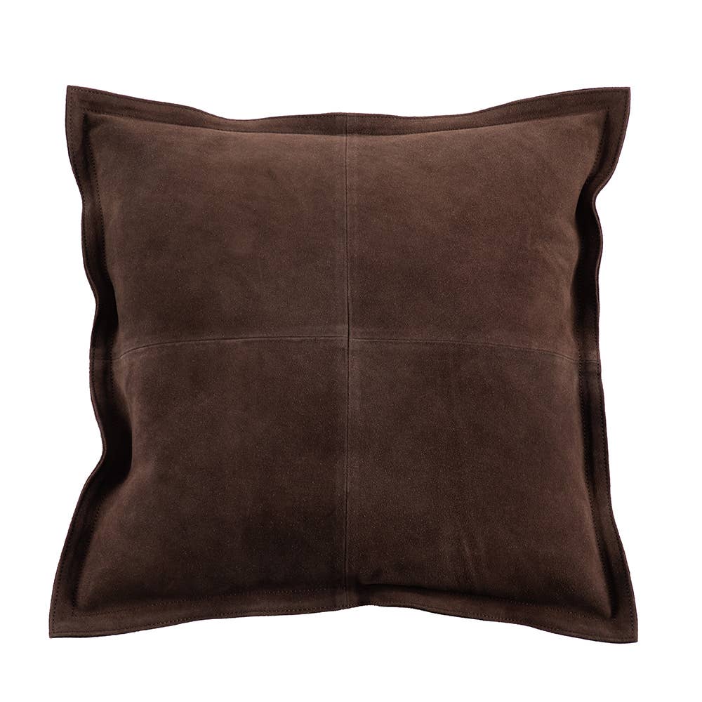 Suede Leather Pillow Square