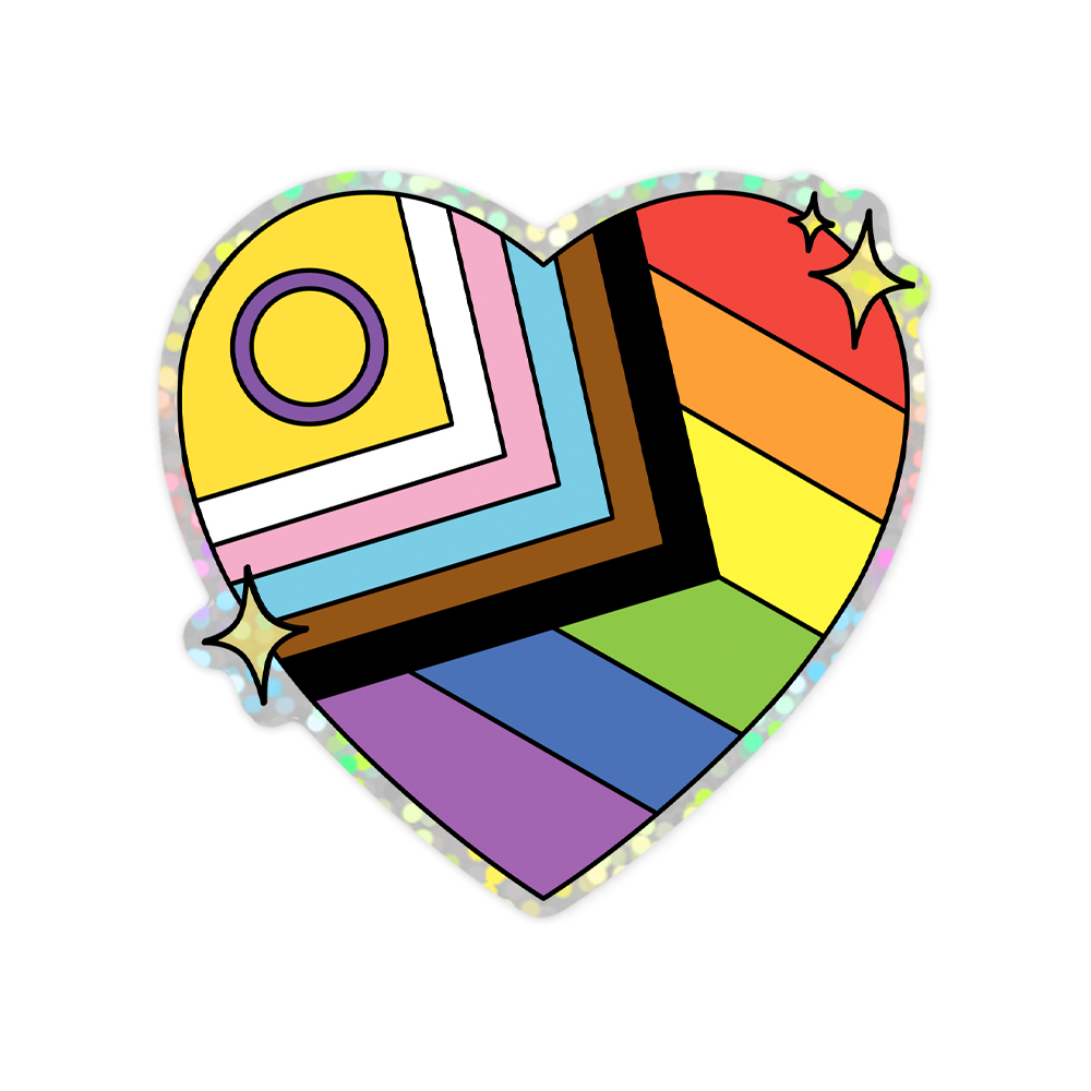 Pride Heart Glitter Sticker