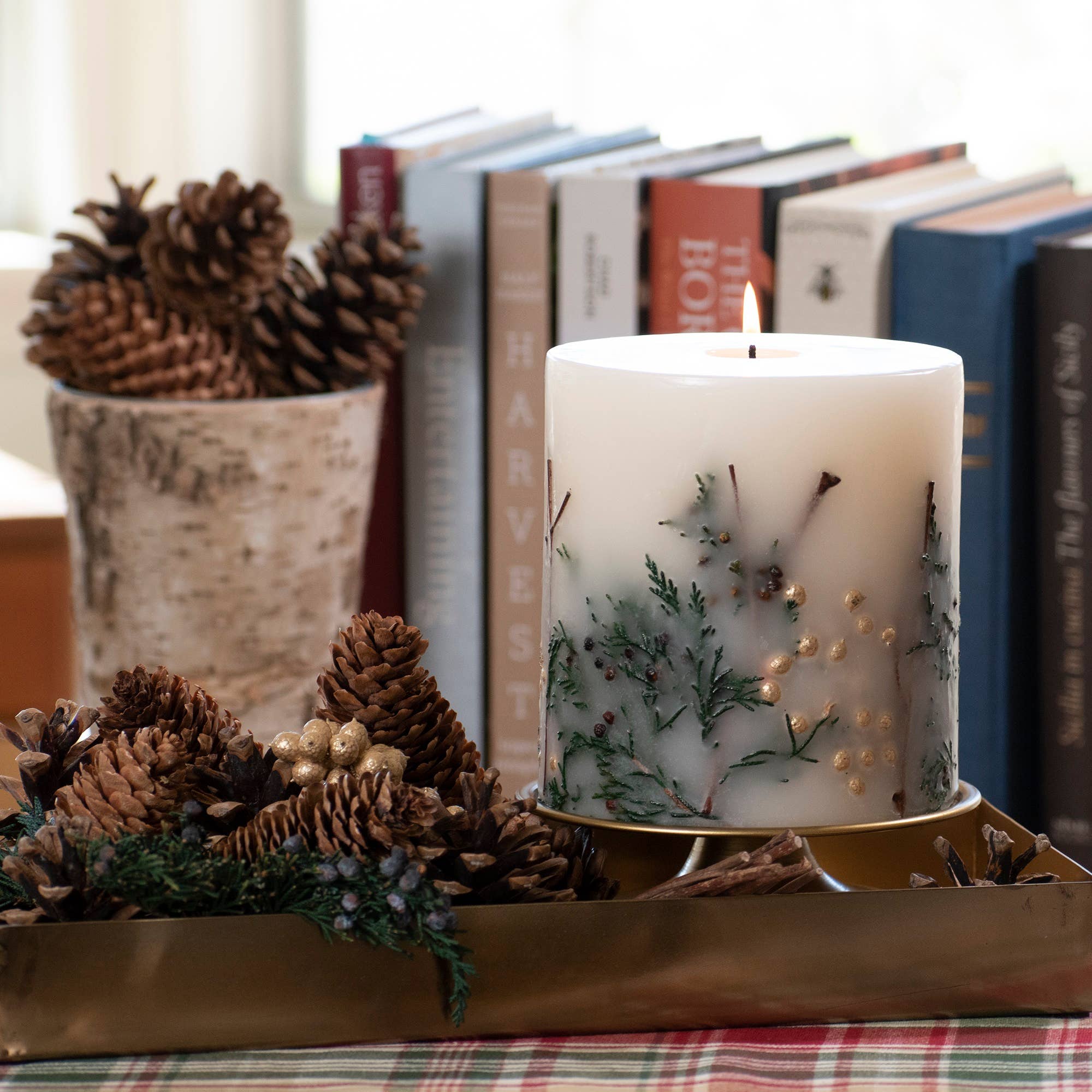 Evergreen Pine Botanical Pillar Candle