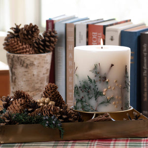 Evergreen Pine Botanical Pillar Candle