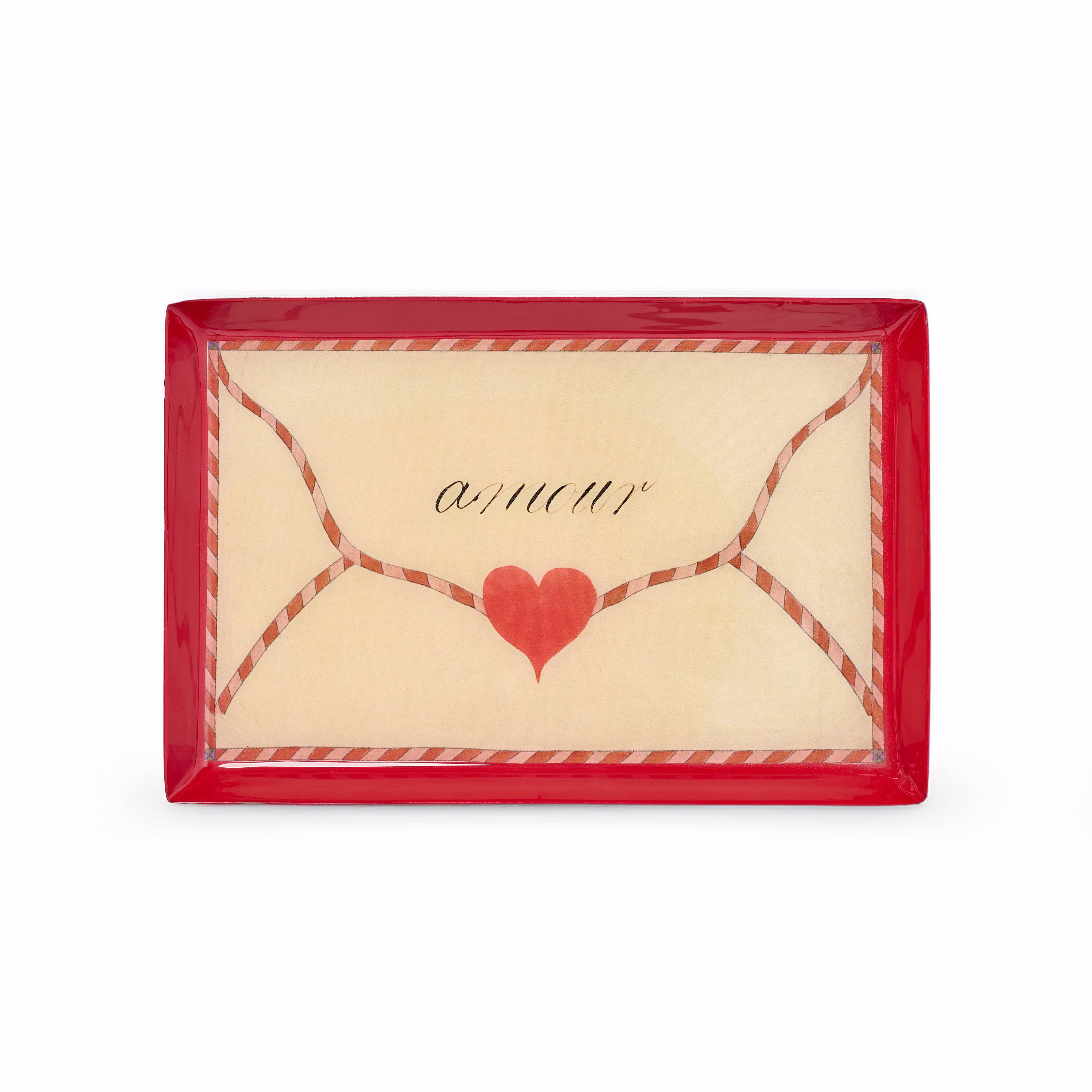 Rectangular Enamel Tray, Love Letter