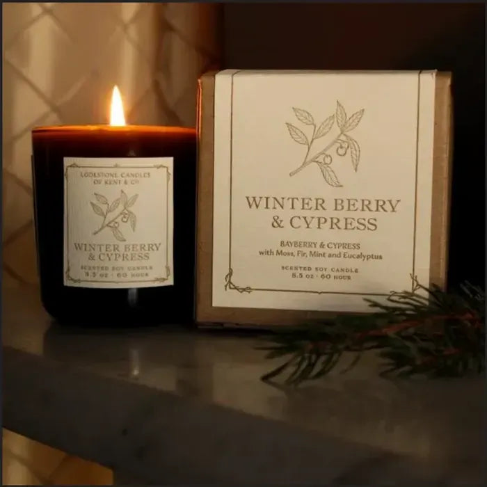 Winter Berry & Cypress Candle