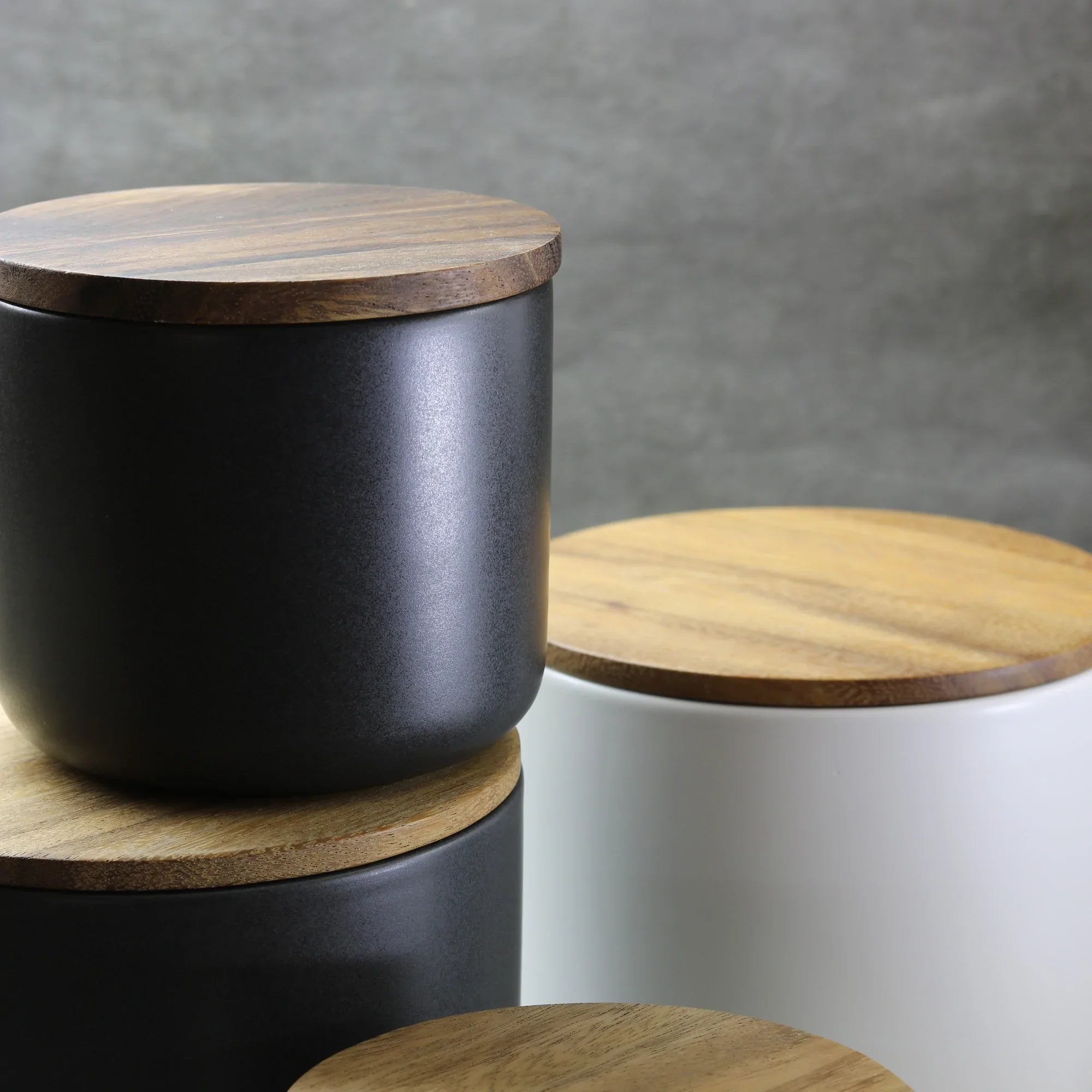 Brampton Stoneware Container, Medium Black