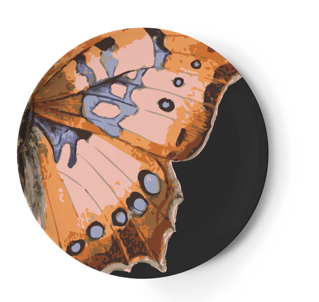 Metamorphosis Butterfly Dinner Plate, Melamime