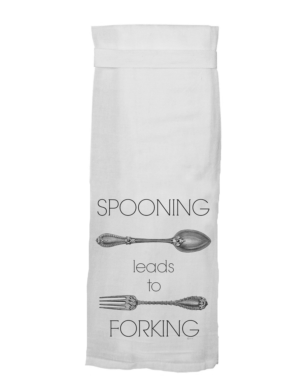 Spooning Leads To Forking Tea Towel