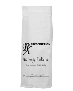 Rx Prescription, 500 MG Fukitol Tea Towel
