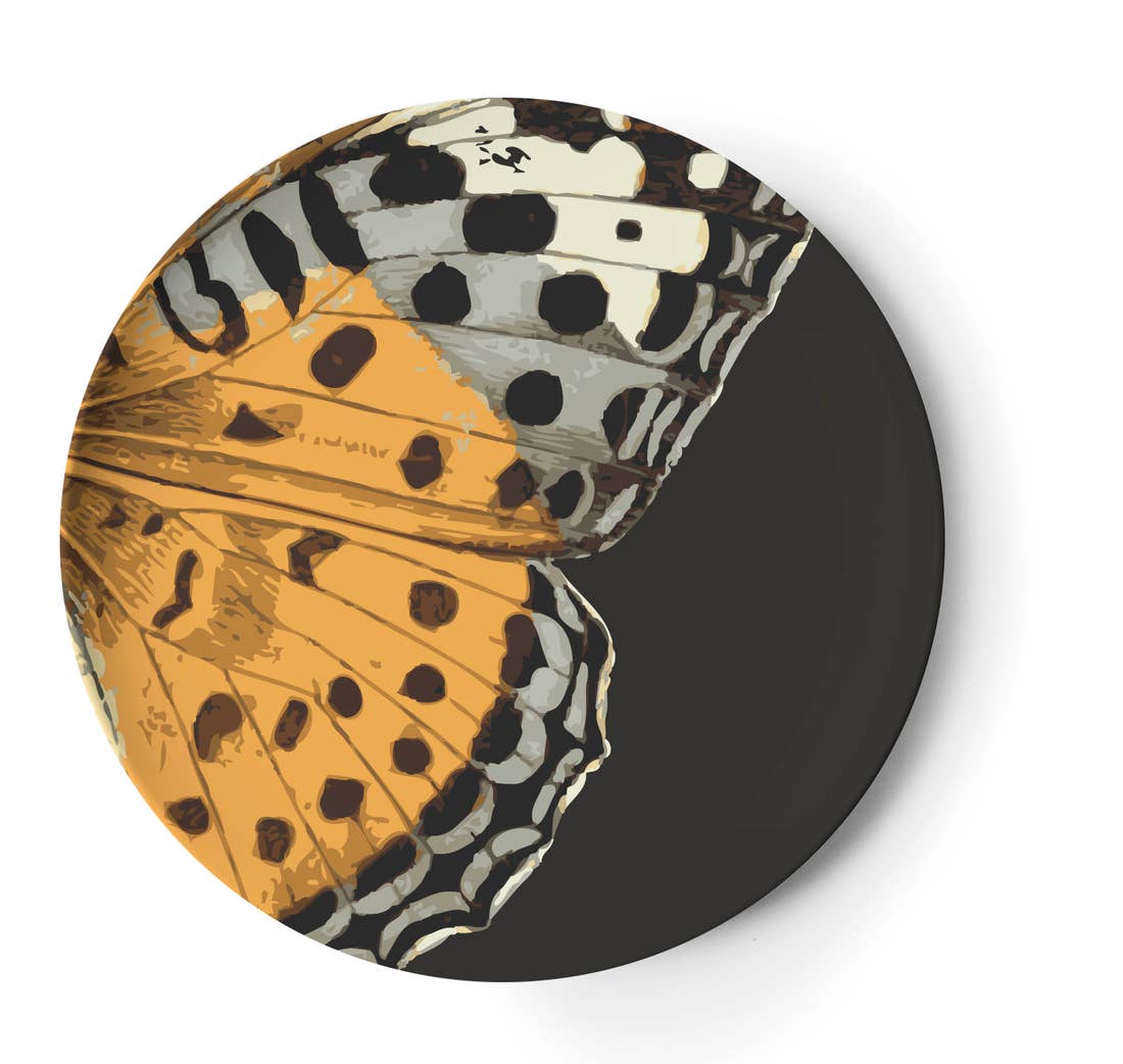 Metamorphosis Butterfly Dinner Plate, Melamime