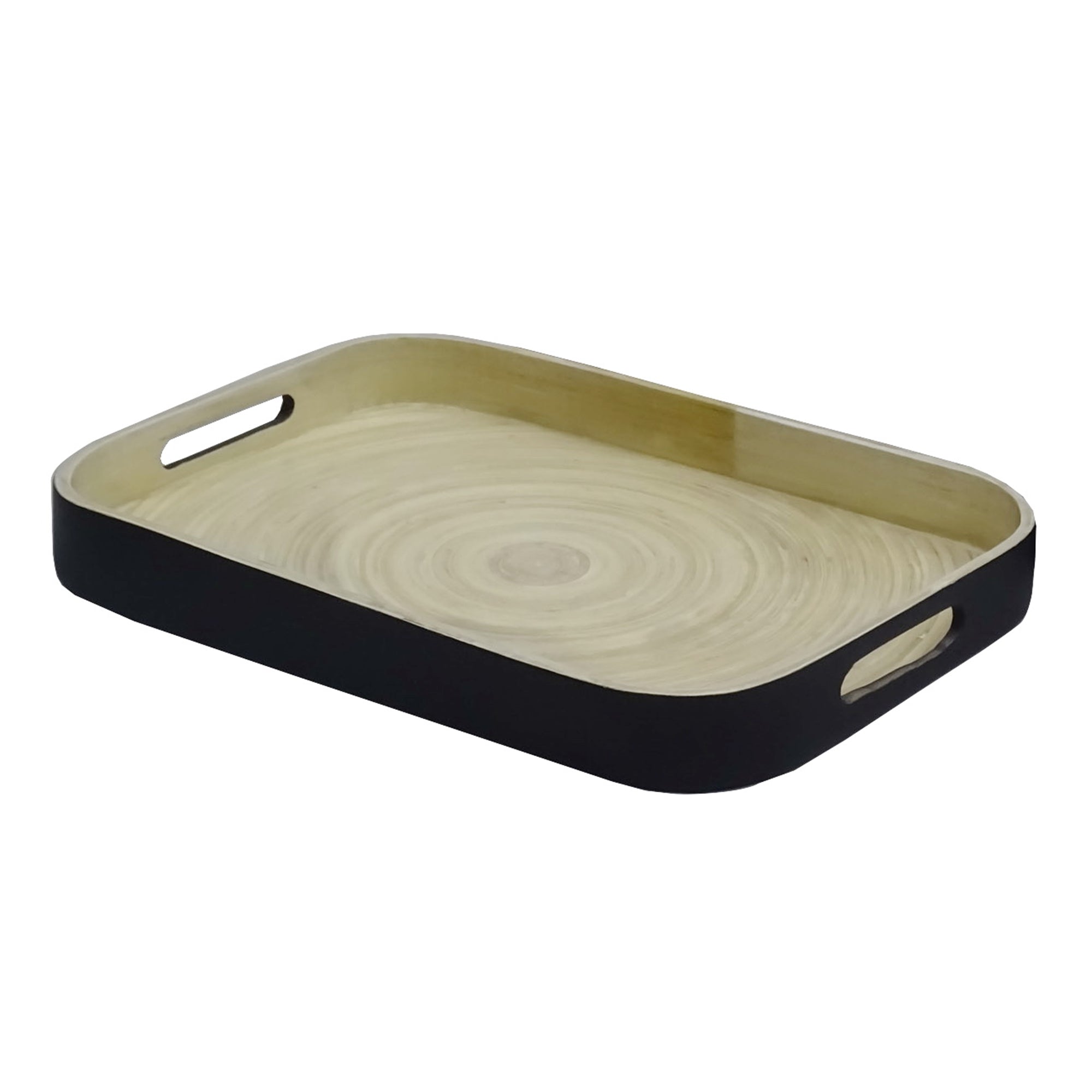 Pressed Matte Black Bamboo Tray