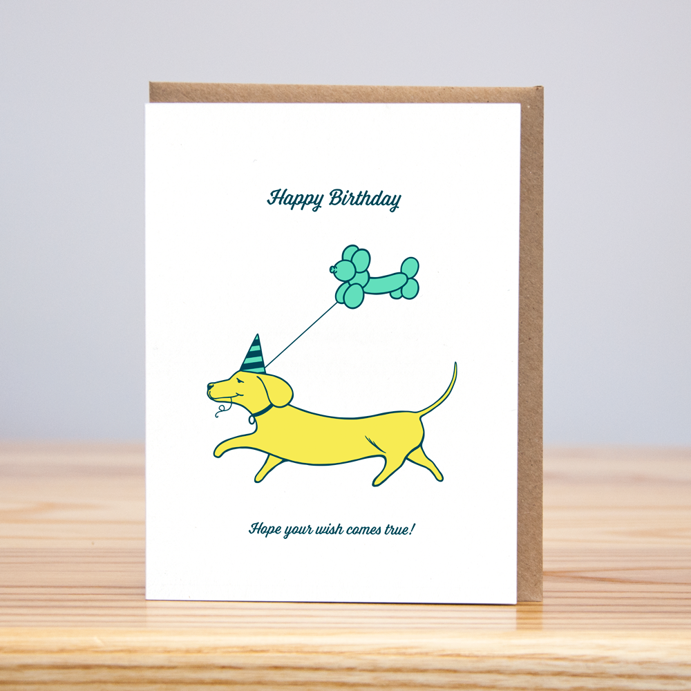 Weiner Dog Birthday Card