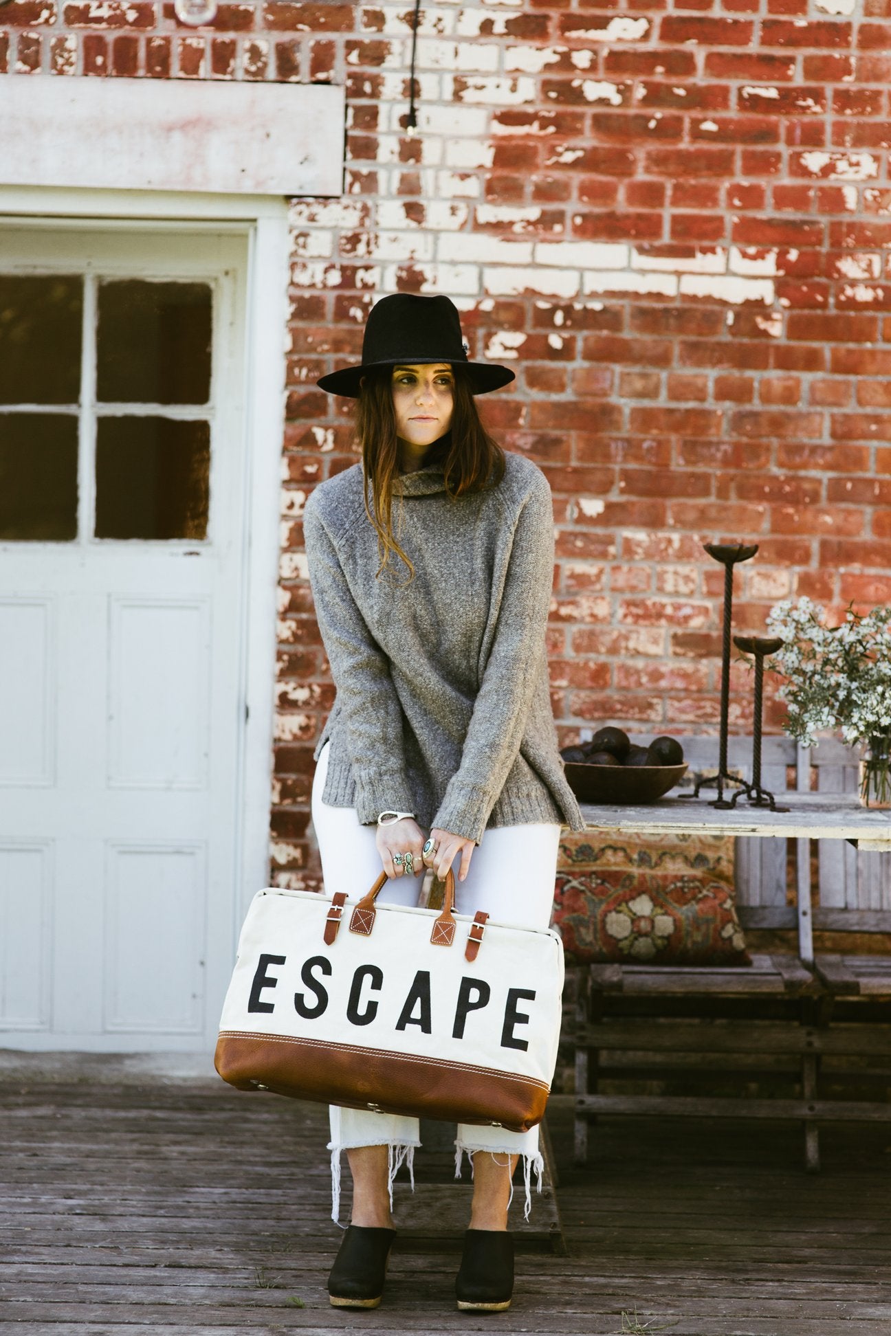 Escape Traveler Bag, Ivory Shoulder Strap