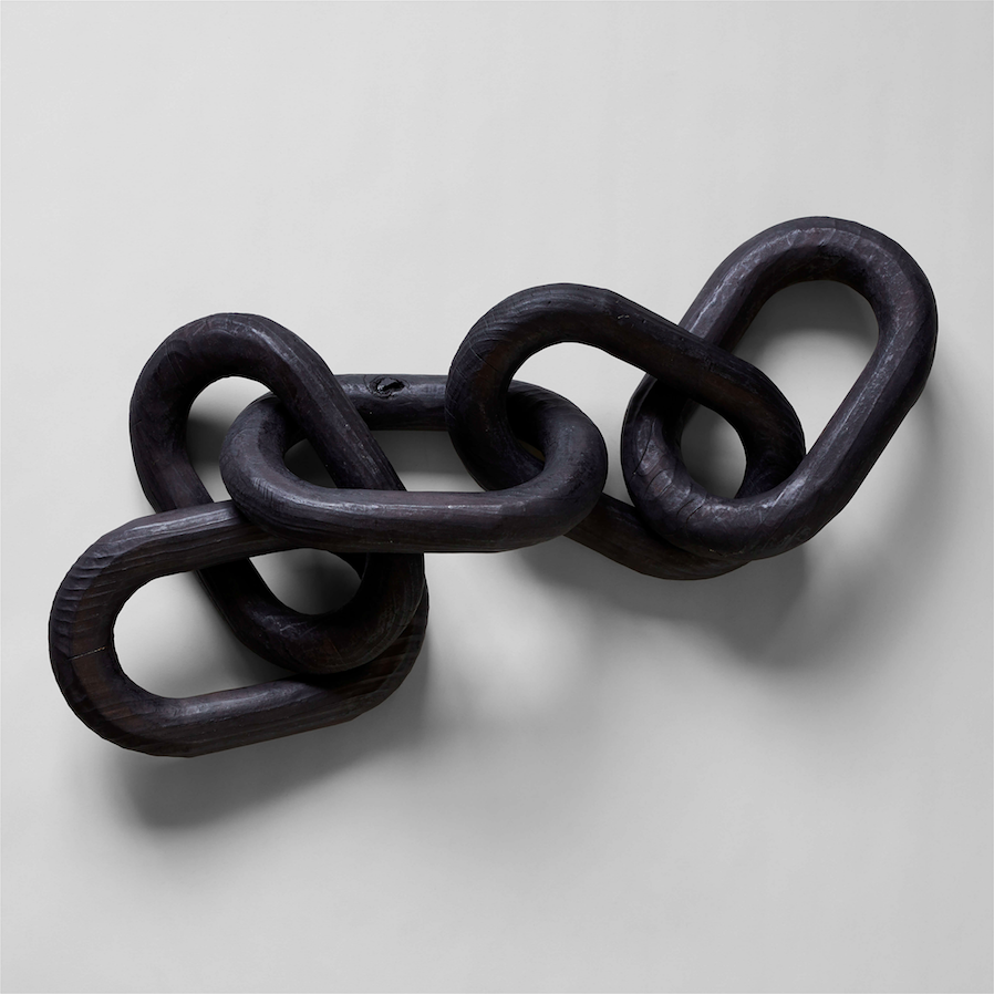 Charcoal Wood Chain, 3 Link