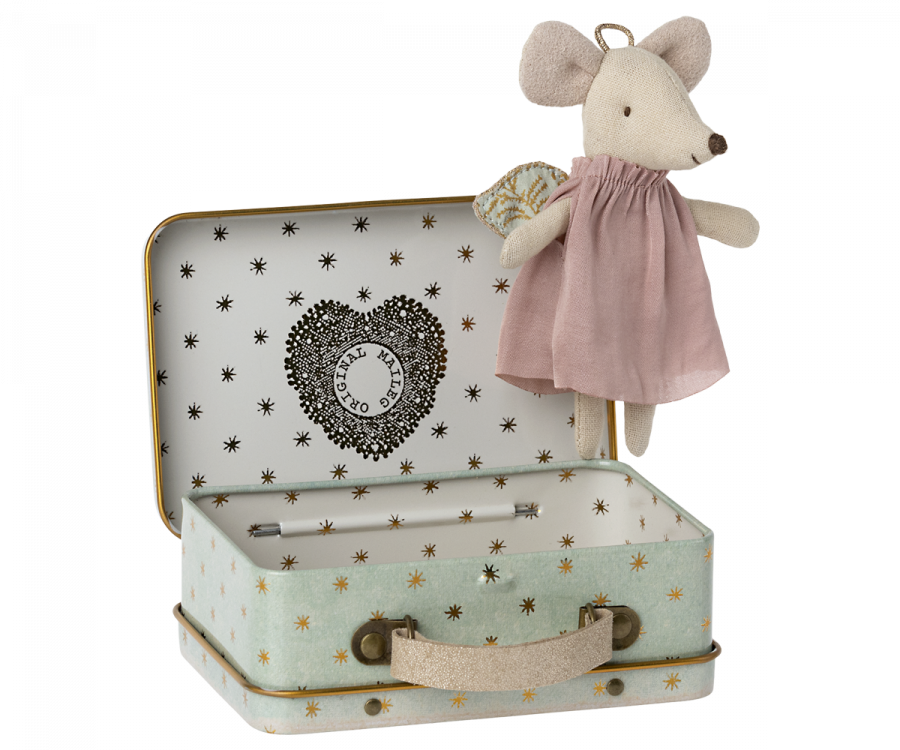 Guardian Angel Mouse in Suitcase