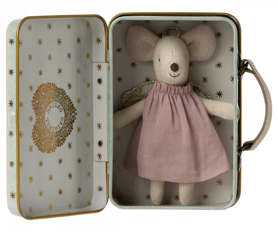 Guardian Angel Mouse in Suitcase