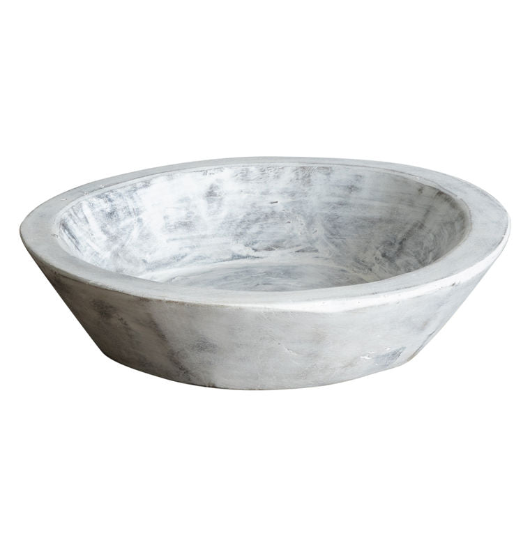 Found Dough Bowl, White Wash