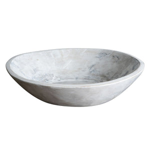 Found Dough Bowl, White Wash
