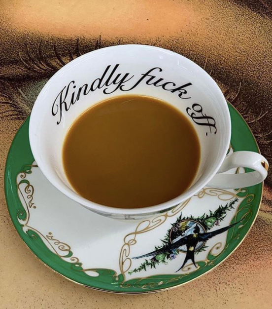 Kindly Fuck Off Teacup + Saucer