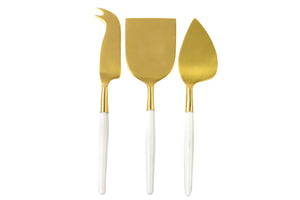 White & Gold Cheese Set of Three