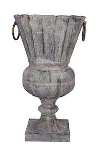 Galvanized Iron Urn, Aged Zinc